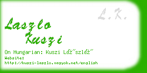 laszlo kuszi business card